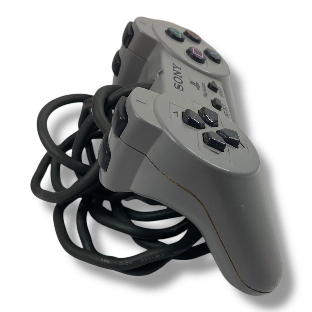 Sony PlayStation PS1 Official OEM Gray Controllers SCPH-1080 Tested Working - Picture 2 of 4